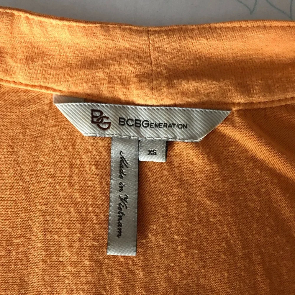 BCBGeneration XS Orange Shortsleeved Tunic Blouse Top - Picture 11 of 11